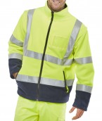 Yellow/Navy Hi Vis Fleece Jacket - Various Sizes