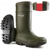 Size 8 Dunlop Purofort Thermal Safety Wellingtons - Green