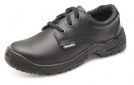Black Smooth Leather Safety Tie Shoes - Various Sizes