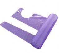15 Micron Purple Disposable Aprons On a Roll - 117cm Long
