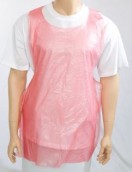 13 Micron Red Disposable Aprons on a roll - 106cm Long