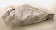 100 Micron White Disposable Apron 142cm Long - Flat Pack