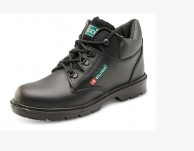 Black Smooth Leather Mid Cut Safety Boot - Various Sizes
