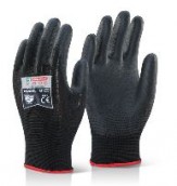 Black PU Coated Gloves - Various Sizes