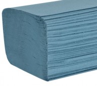 1 Ply Blue V-Fold Hand Towels - 240mm x 220mm