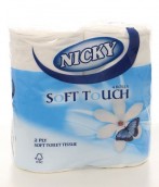 2 Ply Nicky White Toilet Tissue