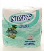 3 Ply Nicky White Toilet Tissue with Aloe Vera