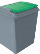 50 Litre Recycling Bin Black With Green Lid