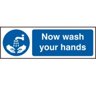 Now Wash Your Hand Sign - Self adhesive pack 5