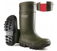 Size 8 Dunlop Purofort Thermal Safety Wellingtons - Green