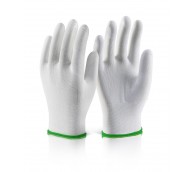 POLYESTER KNITTED LINER GLOVE WHITE M (SIZE 8)