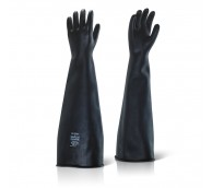 24" Black Gauntlet Rubber Gloves - Various Sizes
