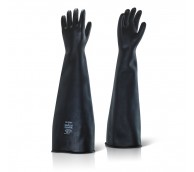 Gauntlet Rubber Gloves 24" Black Mediumweight