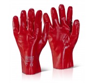 PVC Red Gauntlet Gloves