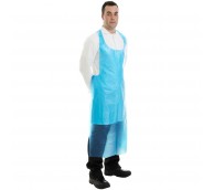 50 Micron Blue Disposable Apron 138cm Long- Flat Pack