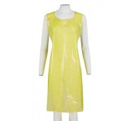 100 Micron Yellow Disposable Aprons 142cm - Flat Pack