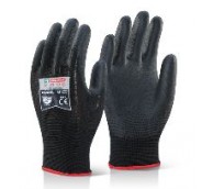 Black PU Coated Gloves - Various Sizes