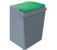 50 Litre Recycling Bin Black With Green Lid
